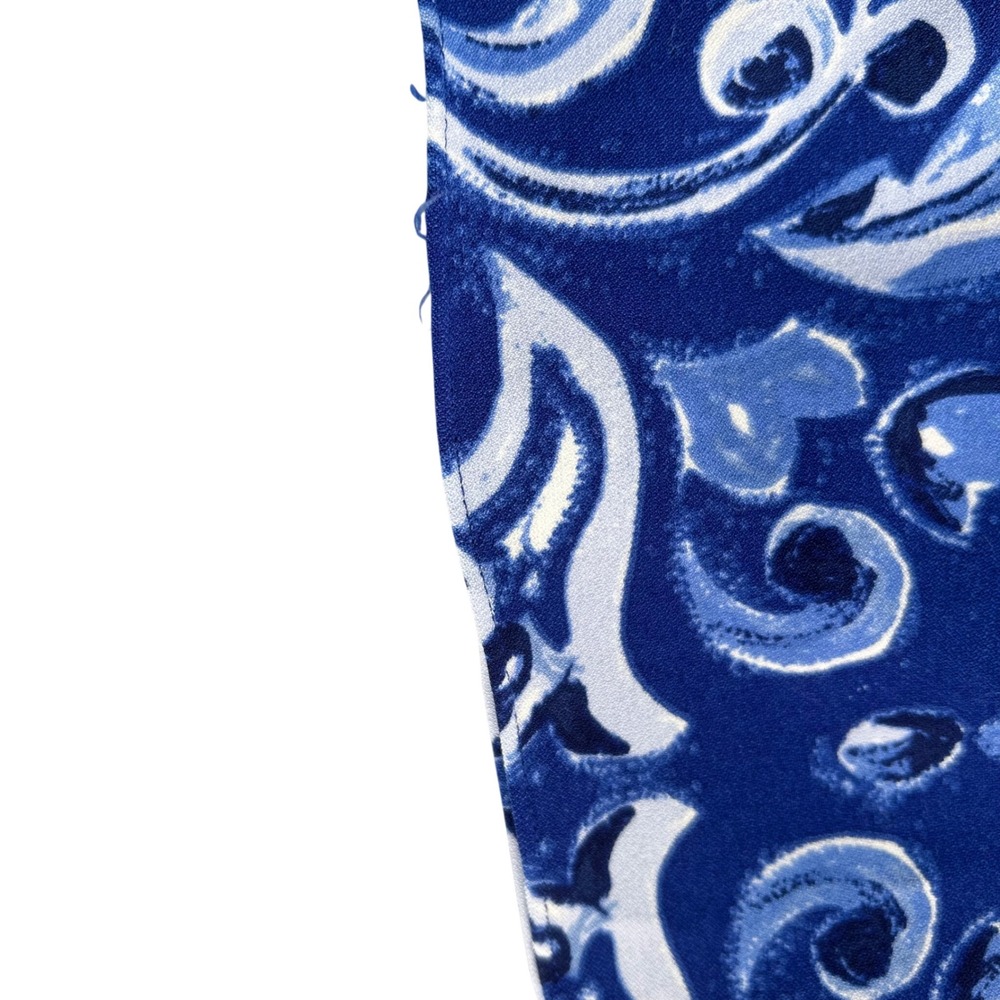 Lauren Ralph Lauren Dress Womens 2 Blue White Damask Scroll Print Sleeveless Zip - Picture 5 of 9